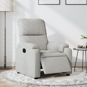 Poltrona Reclinabile Elettrica Grigio Chiaro Tessuto Microfibra /