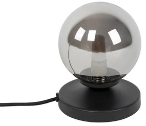 Lampada da tavolo moderna nera con vetro fumé - Athens