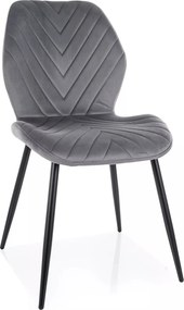 Sedia Mike Velvet in velluto grigio – 48x41x86 cm