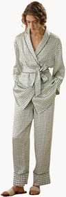 Accappatoio in seta charmeuse 19 Momme con pantaloni Pena, varie misure
