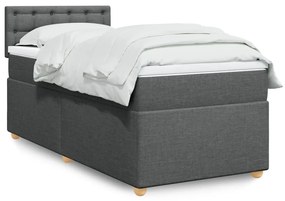 Giroletto A Molle Con Materasso Grigio Scuro 100x200 Cm Tessuto /