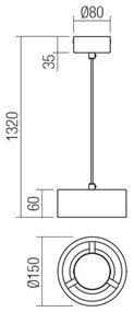 Redo 01-3099 - Lampadario LED a sospensione con filo PUNKT LED/6W/230V diametro 15 cm bianco
