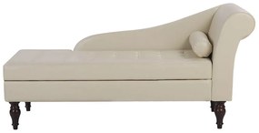 Chaise longue con contenitore beige chiaro PESSAC Beliani