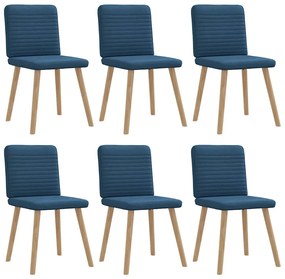Sedie Da Pranzo 6 Pz Blu İn Tessuto /