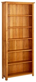 Libreria a 6 ripiani 80x22,5x180 cm in massello di rovere