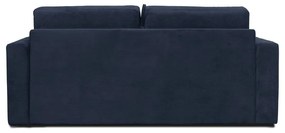 Divano letto in velluto a coste blu scuro 197 cm Elbeko - Scandic