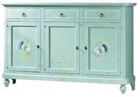 Madia credenza 3 porte in legno shabby chic verde consumato 160x50x102