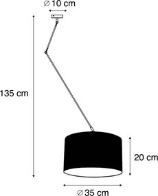 Lampada a sospensione in acciaio con paralume 35 cm grigio regolabile - Blitz
