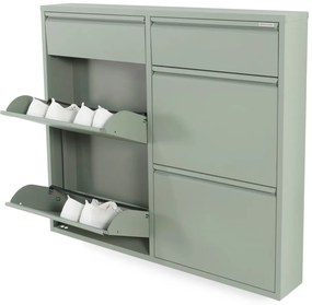 Scarpiera in metallo grigio-verde Billy - Spinder Design