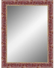 Specchio rettangolare in legno rosso 70 x 50 cm