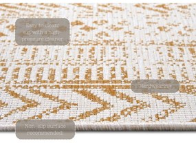 Tappeto per esterni giallo ocra e bianco 80x350 cm Biri - NORTHRUGS