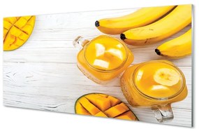 Quadro su vetro Frullato di mango e banana 100x50 cm