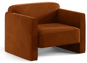 Poltrona color terracotta con rivestimento in velluto Abby – Micadoni