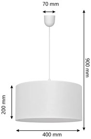 Lampadario su corda ALBA 1xE27/15W/230V d. 40 cm bianco