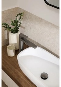 KFA Armatura 4522-712-61 - Miscelatore per lavabo + piletta di scarico MALAGA 30,3 cm, grigio metallico