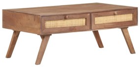Tavolino Da Salotto 100x60x40cm İn Legno Massello Di Mango /
