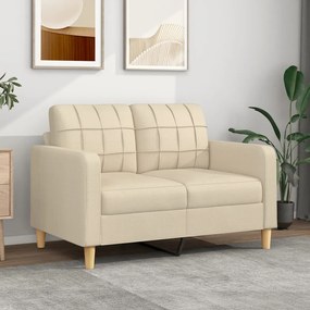 Divano A 2 Posti Crema 120 Cm İn Tessuto /