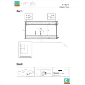 Mobile bagno con struttura metallica nera 85cm IKOS-85 - KAMALU
