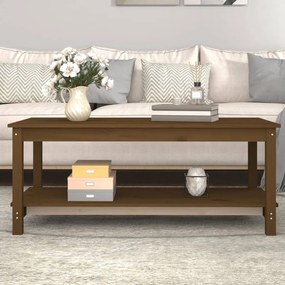 Tavolino Da Salotto Ambra 110x55x45 Cm Legno Massello Di Pino /