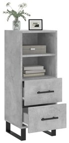 Credenza grigio cemento 34,5x34x90 cm in legno multistrato