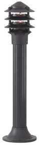 Paletto Esterno Contemporaneo Bollards Alluminio Nero Vetro 1 Luce E27 H73Cm