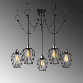 Lampadario a sospensione con filo TEL 5xE27/40W/230V ragno