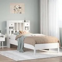 Letto Libreria senza Materasso Bianco 90x190 cm Massello Pino 3322931