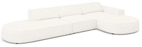 Divano angolare beige in tessuto bouclé (angolo destro) Jodie - Micadoni Home