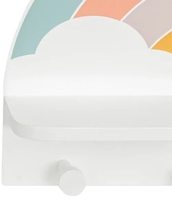 Mensola da parete per bambini con appendini arcobaleno/colorato