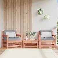 Sedie da Giardino con Cuscini 2 pz in Legno Massello di Douglas 825567