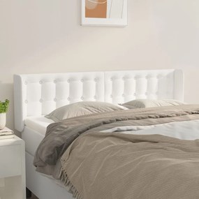 Testiera Ad Orecchio Bianca 147x16x78/88 Cm İn Similpelle /