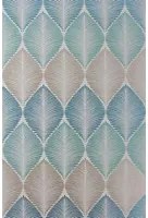 Osborne & Little Carta da parati Leaf Fall - Metallic Peacock/ Turquoise/ Gilver