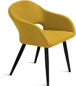 Sedia imbottita in tessuto Giallo con struttura in metallo WEST 2 sedie