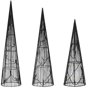 Markslöjd 705748 - SET 3x decorazioni natalizie LED DUNGE 45xLED/0,03W/4,5V nero