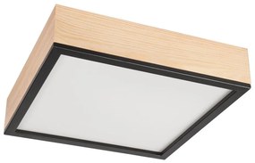 Plafoniera NATURAL SQUARE 4xE27/15W/230V 39x39 cm pino/nero