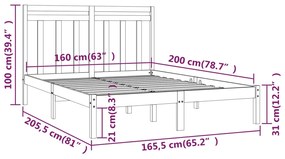 Giroletto in Legno Massello 160x200 cm