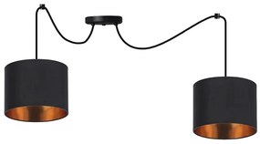 Lampadario a sospensione con filo CANDIDA 2xE27/40W/230V ragno nero/rame