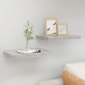 Scaffali A Parete 2 Pz Grigio Cemento 40x23x3,8 Cm İn Mdf /