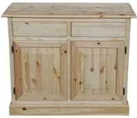 Credenza 2 porte 2 cassetti legno massello pino grezzo 105x42x85 - Mobili 2G