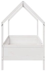 Giroletto casetta bambini bianco 90x190 cm legno massello pino