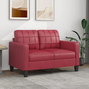 Divano A 2 Posti Rosso Vino 120 Cm İn Similpelle /