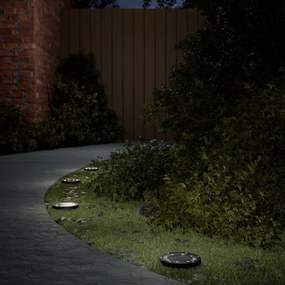 Luci Solari Da Terra Con Picchetti Da Esterno 12pz Bianco Caldo /