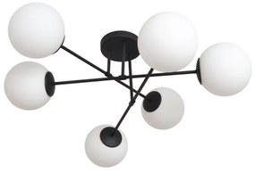 Lampadario a plafone MOON 6xE27/15W/230V nero