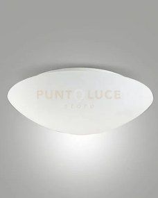 Pandora plafoniera bianca diametro 46cm in vetro 2 luci attacco e27