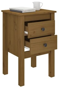 Comodini 2 pz miele 40x35x61,5 cm in legno massello di pino