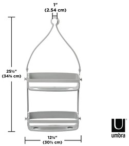 Mensola in plastica grigia appesa per il bagno Flex - Umbra