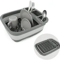 Scolapiatti pieghevole salvaspazio 31,5x14,7x37 cm grigio