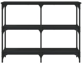 Tavolino consolle nero 100x29x75 cm in legno multistrato