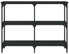 Tavolino consolle nero 100x29x75 cm in legno multistrato