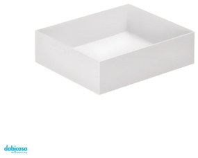 Lavabo D'Appoggio "Elegance Squared" Da 45x38 Cm In Ceramica Bianco Lucido